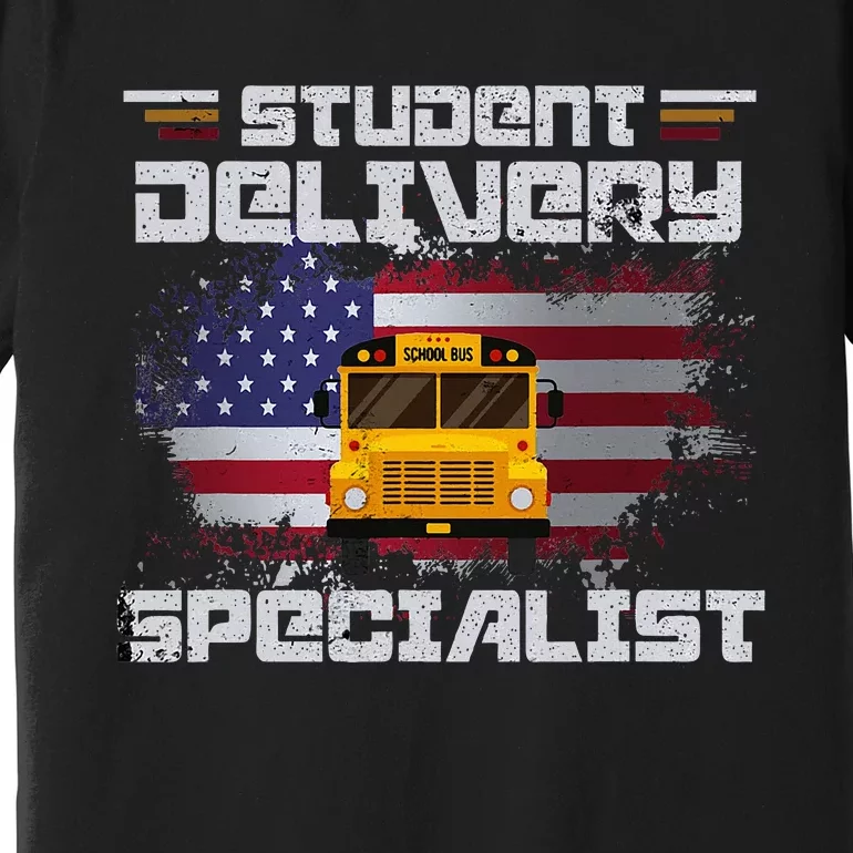 School Bus DriverS American Flag Premium T-Shirt