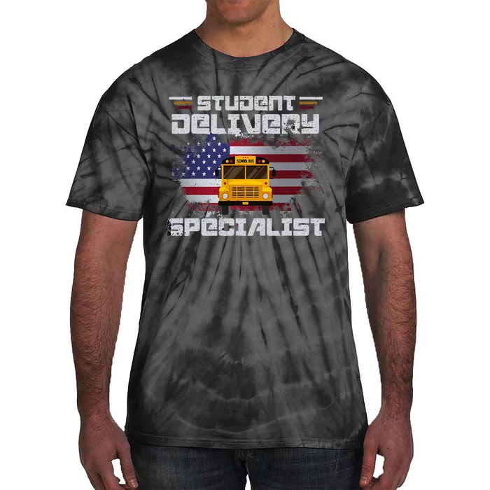 School Bus DriverS American Flag Tie-Dye T-Shirt