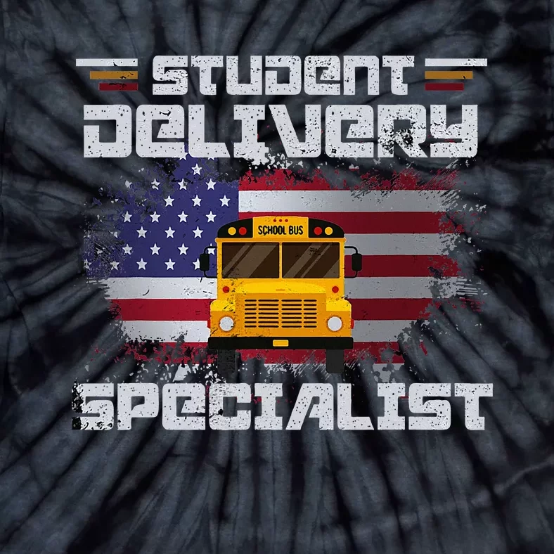 School Bus DriverS American Flag Tie-Dye T-Shirt