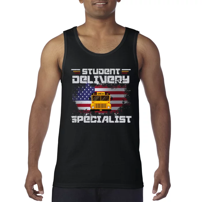 School Bus DriverS American Flag Tank Top