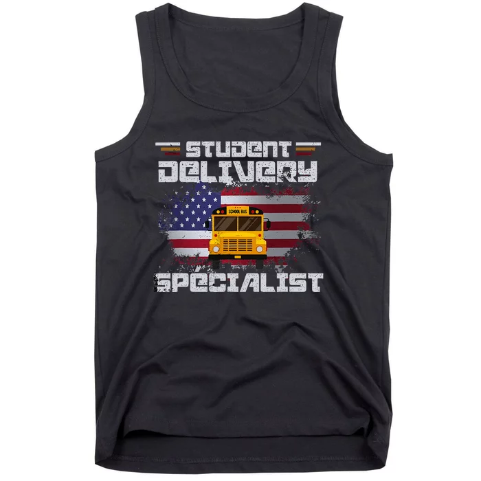 School Bus DriverS American Flag Tank Top