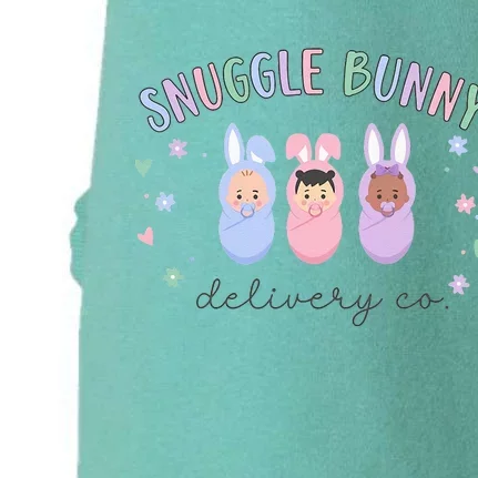 Snuggle Bunny Delivery Co Mother Baby Nurse Easter L&D Nurse Doggie 3-End Fleece Hoodie