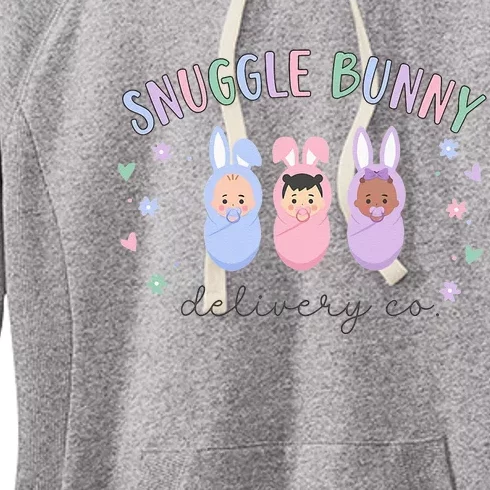 Snuggle Bunny Delivery Co Mother Baby Nurse Easter L&D Nurse Women's Fleece Hoodie