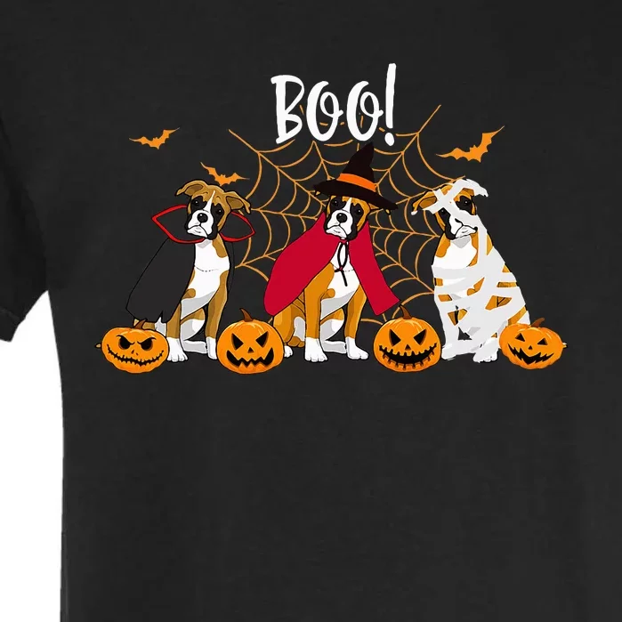 Spooky Boxer Dog Pumpkin Surprise Funny Halloween Gifts Garment-Dyed Heavyweight T-Shirt