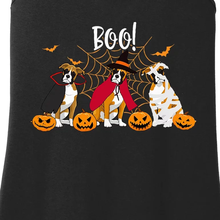 Spooky Boxer Dog Pumpkin Surprise Funny Halloween Gifts Ladies Essential Tank