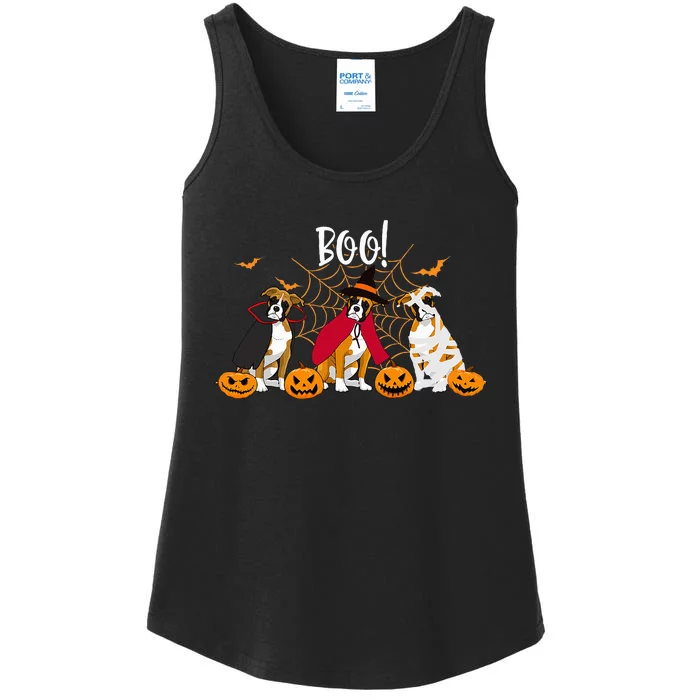 Spooky Boxer Dog Pumpkin Surprise Funny Halloween Gifts Ladies Essential Tank