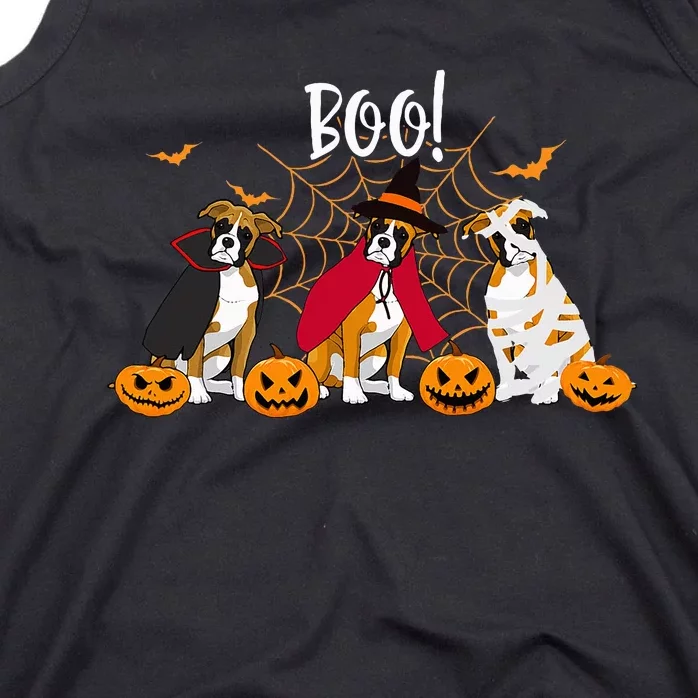 Spooky Boxer Dog Pumpkin Surprise Funny Halloween Gifts Tank Top