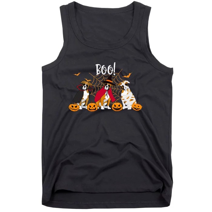 Spooky Boxer Dog Pumpkin Surprise Funny Halloween Gifts Tank Top