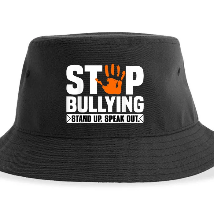 Stop Bullying Design Orange Stand Up Speak Out Unity Day Sustainable Bucket Hat