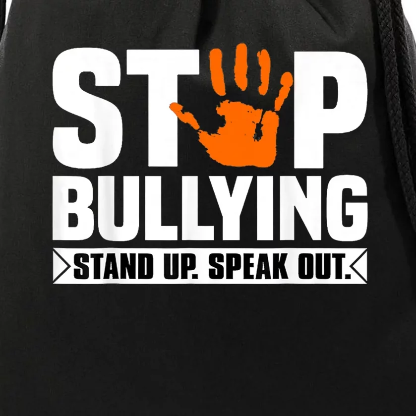 Stop Bullying Design Orange Stand Up Speak Out Unity Day Drawstring Bag