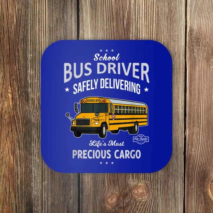 School Bus Driver Safely Delivering Precious Kids Coaster