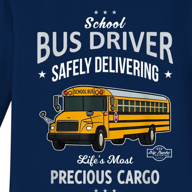 School Bus Driver Safely Delivering Precious Kids Baby Long Sleeve Bodysuit