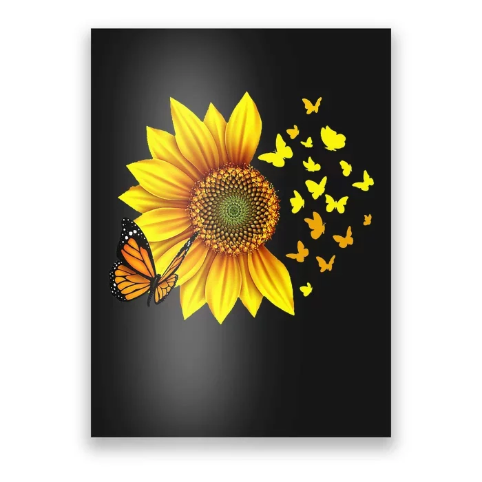 Sunflower Butterflies Design Poster