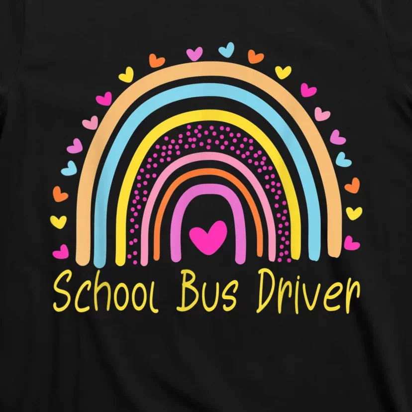 School Bus Driver Rainbow T-Shirt