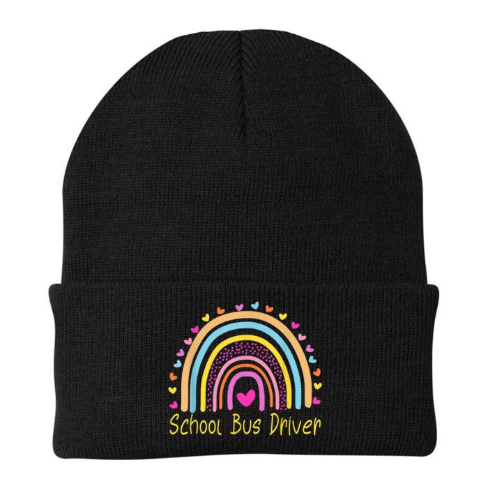 School Bus Driver Rainbow Knit Cap Winter Beanie