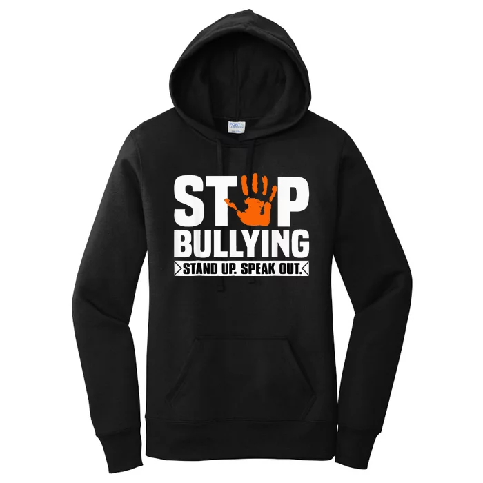 Stop Bullying Design Orange Stand Up Speak Out Unity Day Women's Pullover Hoodie