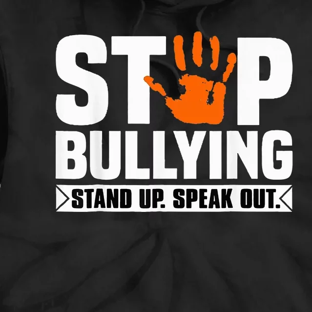 Stop Bullying Design Orange Stand Up Speak Out Unity Day Tie Dye Hoodie