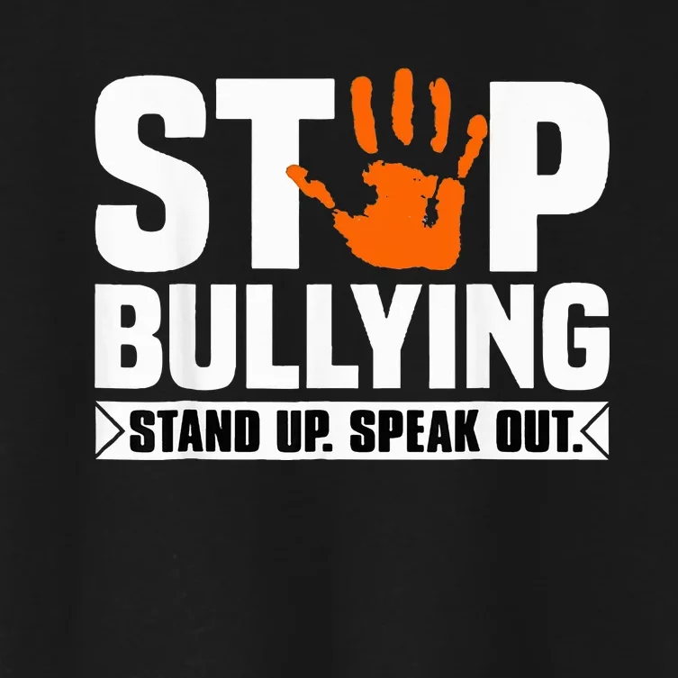 Stop Bullying Design Orange Stand Up Speak Out Unity Day Women's Crop Top Tee