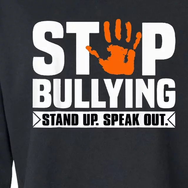 Stop Bullying Design Orange Stand Up Speak Out Unity Day Cropped Pullover Crew