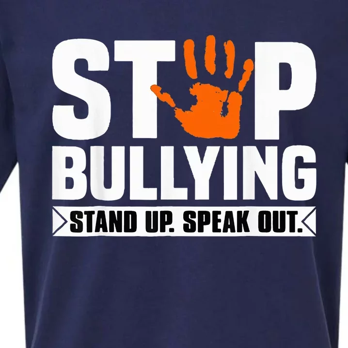 Stop Bullying Design Orange Stand Up Speak Out Unity Day Sueded Cloud Jersey T-Shirt