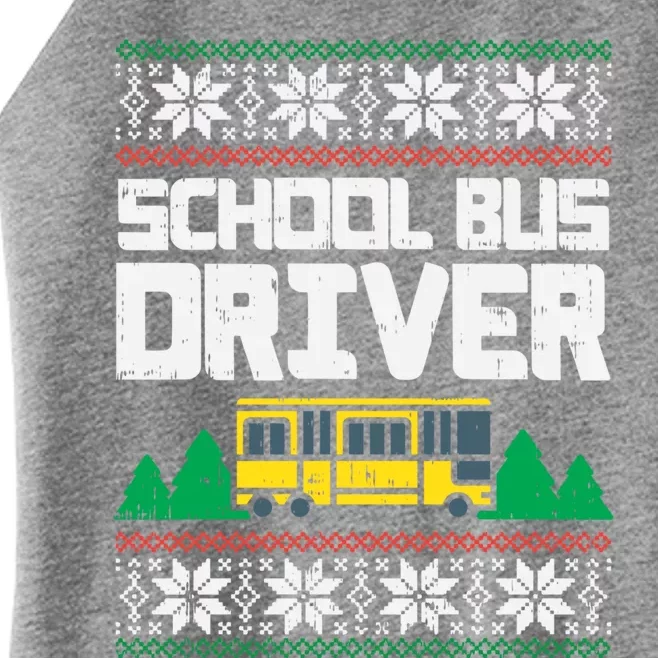 School Bus Driver Ugly Christmas Sweater Funny Xmas Gift Cool Gift Women’s Perfect Tri Rocker Tank