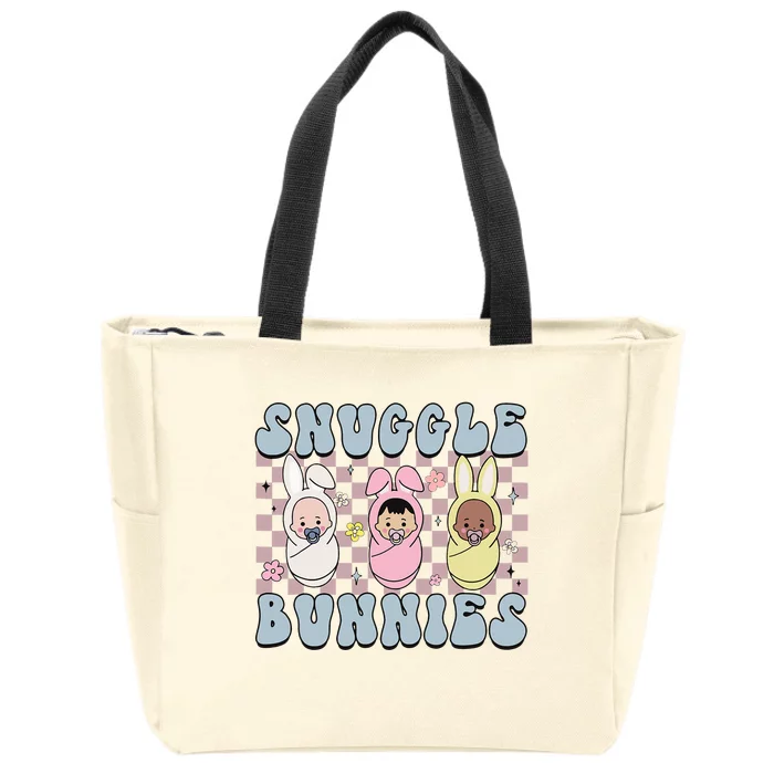 Snuggle Bunnies Easter NICU L&D Nurse Life Happy Easter Day Zip Tote Bag