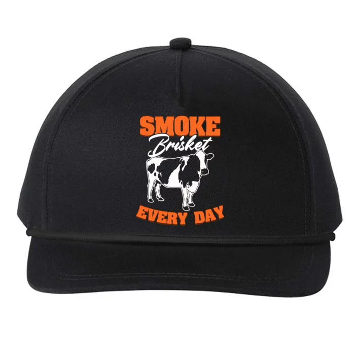 Smoke Brisket Everyday Bbq Grilling Barbecue Smoke Brisket Gift Snapback Five-Panel Rope Hat