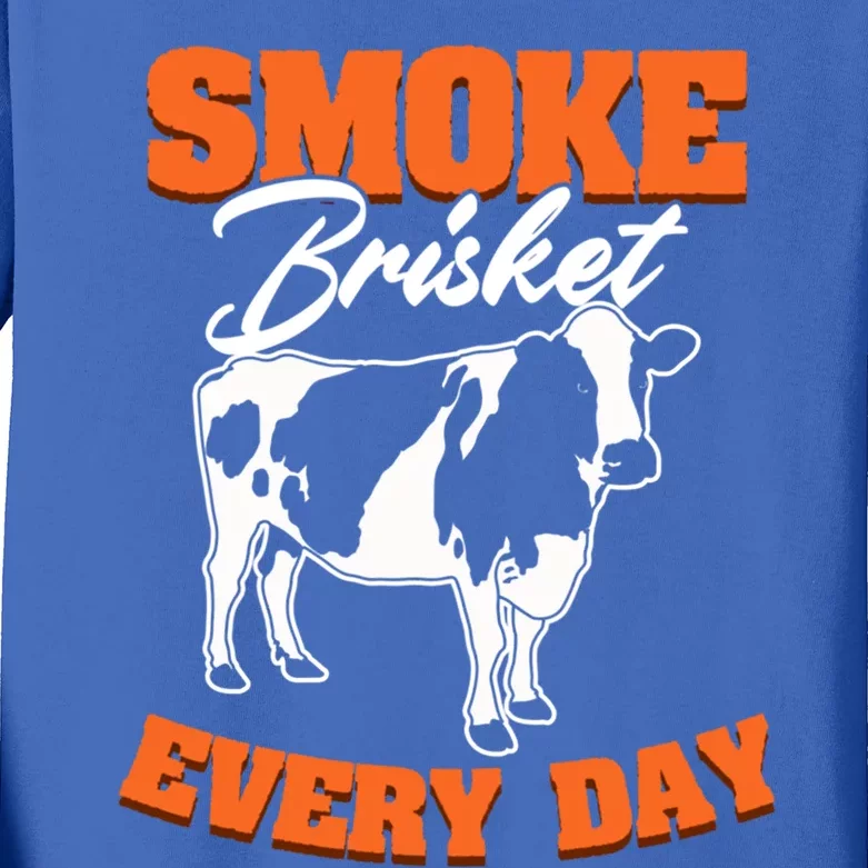 Smoke Brisket Everyday Bbq Grilling Barbecue Smoke Brisket Gift Kids Long Sleeve Shirt