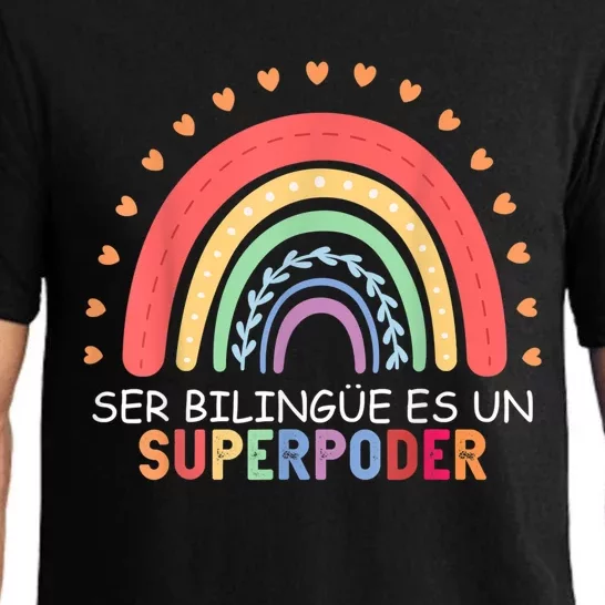 Ser Bilingue Es Un Superpoder Spanish Teacher Back To School Pajama Set