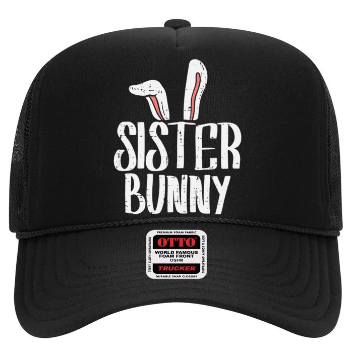 Sister Bunny Ears Cute Easter Family Matching High Crown Mesh Trucker Hat