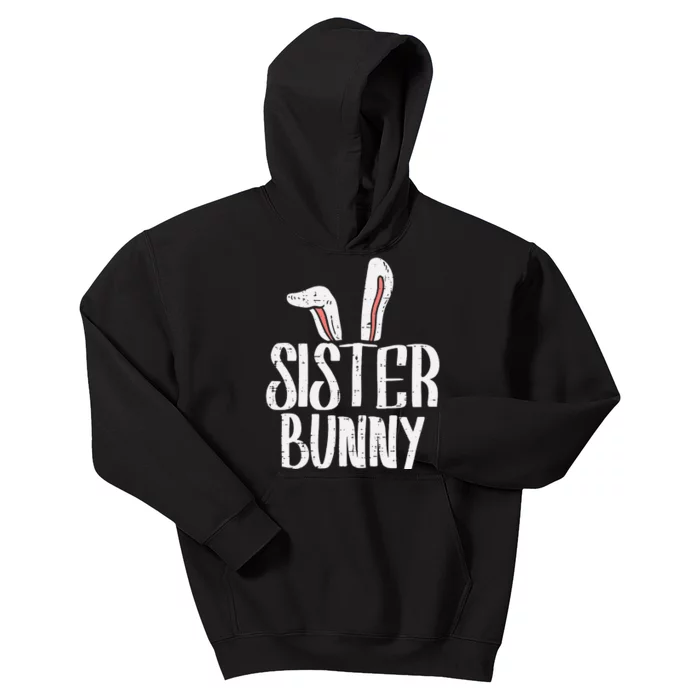 Sister Bunny Ears Cute Easter Family Matching Kids Hoodie