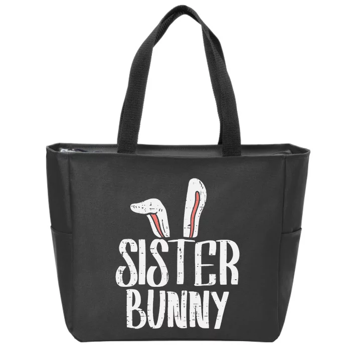 Sister Bunny Ears Cute Easter Family Matching Zip Tote Bag