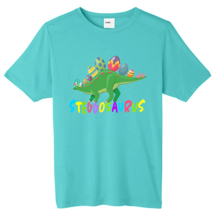 Stegosaurus Bunny Ears Egg Easter Day Dinosaur Dino Cool Gift ChromaSoft Performance T-Shirt