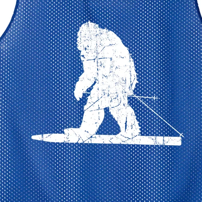 Skiing Bigfoot Funny Cute Sasquatch Ski Winter Meaningful Gift Mesh Reversible Basketball Jersey Tank