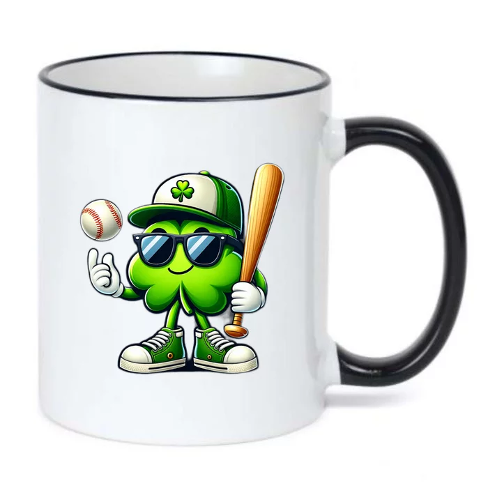 Shamrock Baseball Funny St Patricks Day Black Color Changing Mug