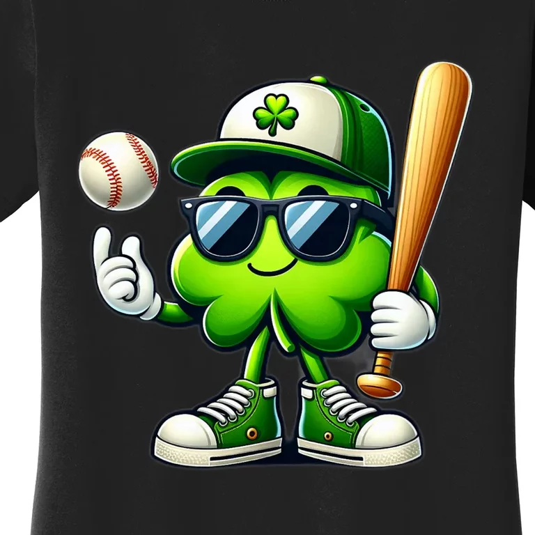 Shamrock Baseball Funny St Patricks Day Women's T-Shirt