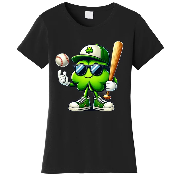 Shamrock Baseball Funny St Patricks Day Women's T-Shirt