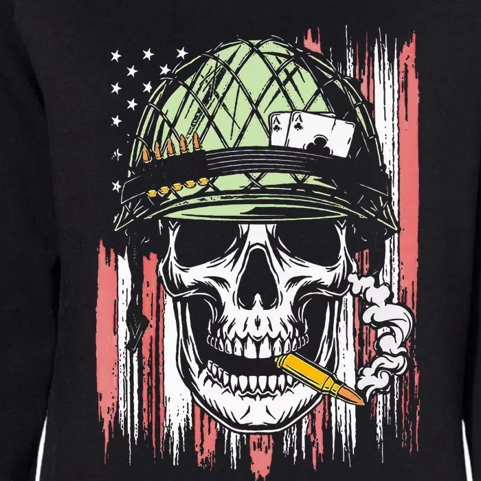 Smoking Brass Funny Skull Smoking Womens California Wash Sweatshirt