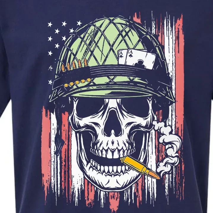 Smoking Brass Funny Skull Smoking Sueded Cloud Jersey T-Shirt