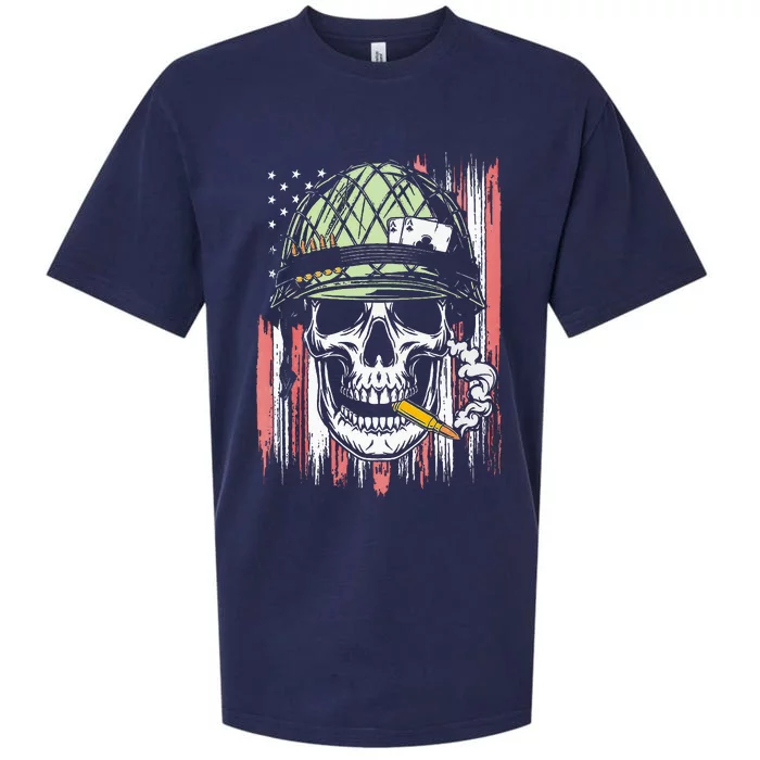 Smoking Brass Funny Skull Smoking Sueded Cloud Jersey T-Shirt