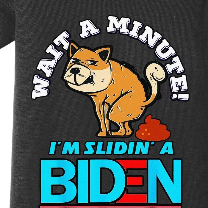 Slidin' Biden Funny Dog Trump Political Sarcasm Baby Bodysuit