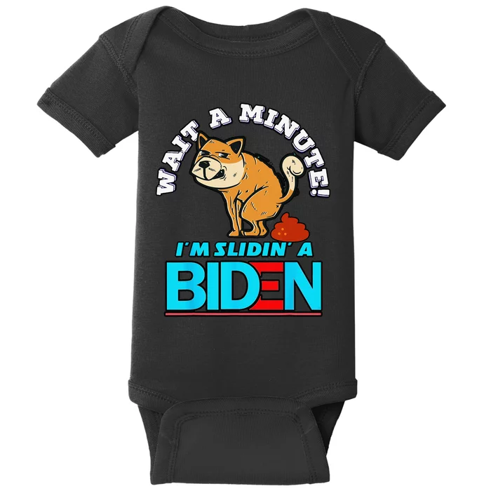 Slidin' Biden Funny Dog Trump Political Sarcasm Baby Bodysuit