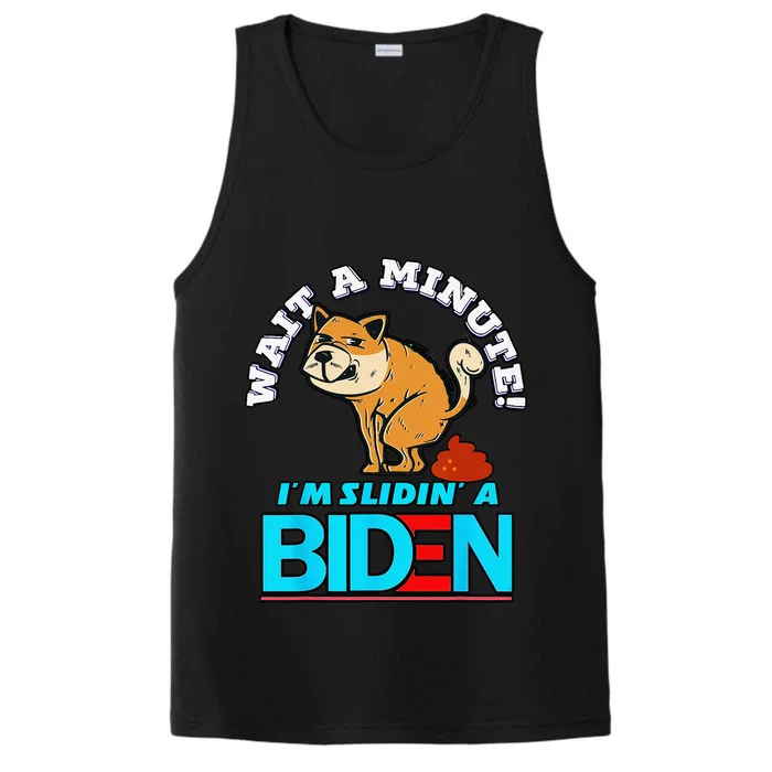 Slidin' Biden Funny Dog Trump Political Sarcasm Performance Tank