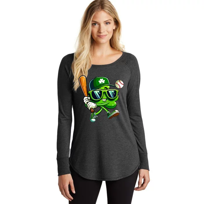 Shamrock Baseball Funny St Patricks Day Women's Perfect Tri Tunic Long Sleeve Shirt