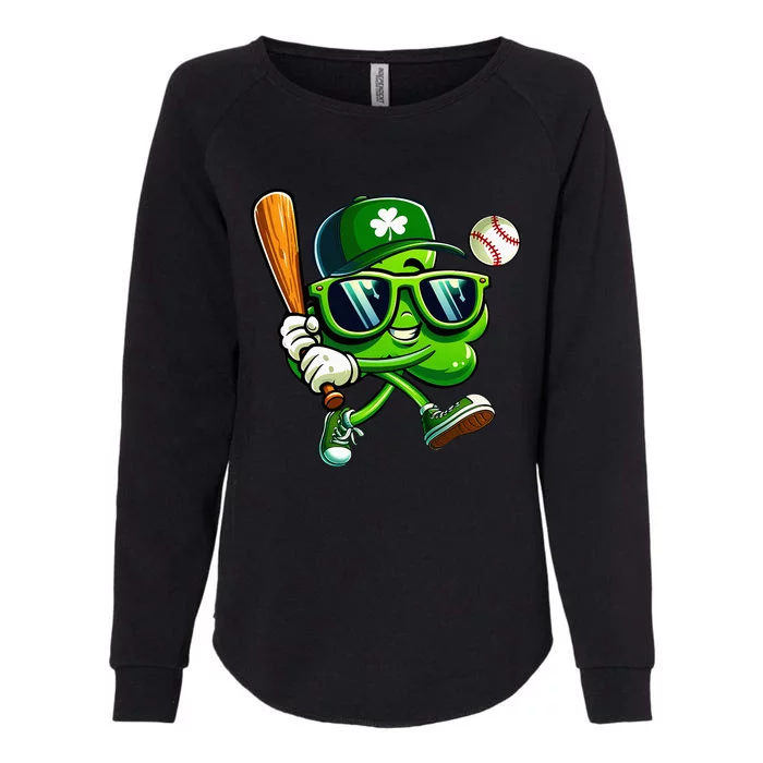 Shamrock Baseball Funny St Patricks Day Womens California Wash Sweatshirt