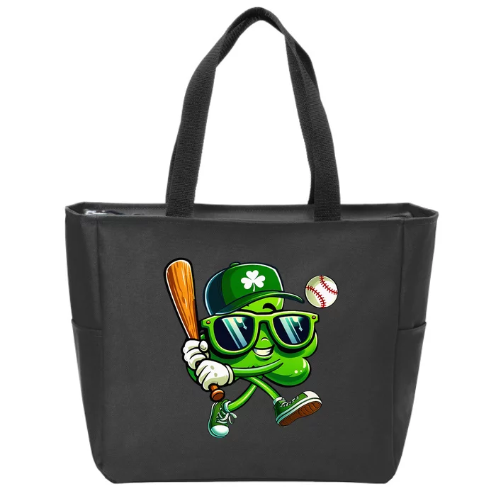 Shamrock Baseball Funny St Patricks Day Zip Tote Bag