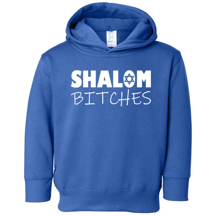 Shalom Bitches Funny Hebrew Jewish Gift Toddler Hoodie