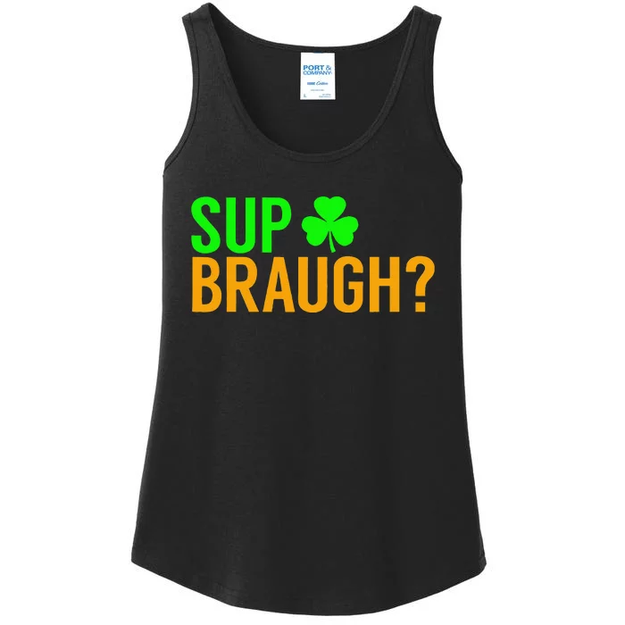 Sup Braugh Funny St Patricks Day Costume Pun Women Ladies Essential Tank