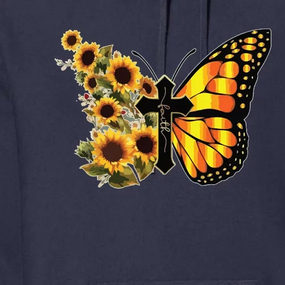 Sunflower Butterfly Faith Premium Hoodie