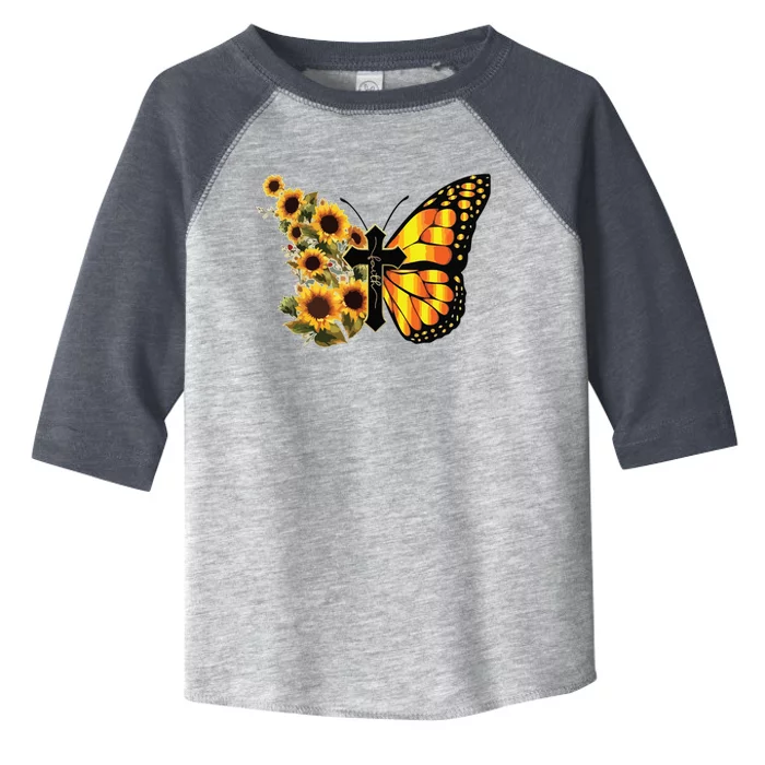 Sunflower Butterfly Faith Toddler Fine Jersey T-Shirt